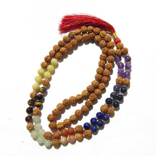 7 Chakra Gemstone & Rudraksha Mala