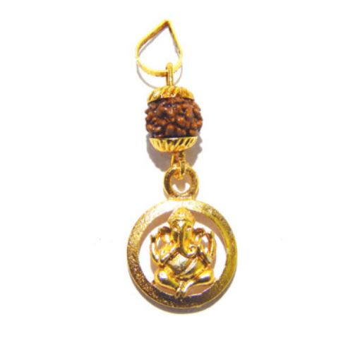 Metal Rudraksha Ganesh Pendant 