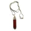 Red Jasper  Gemstone Pencil Pendant with Chain  